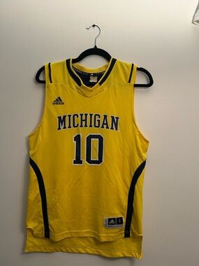 adidas Yellow & Navy Michigan Basketball Jersey #10